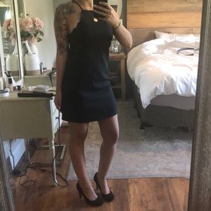 Lulus Scalloped Black Dress